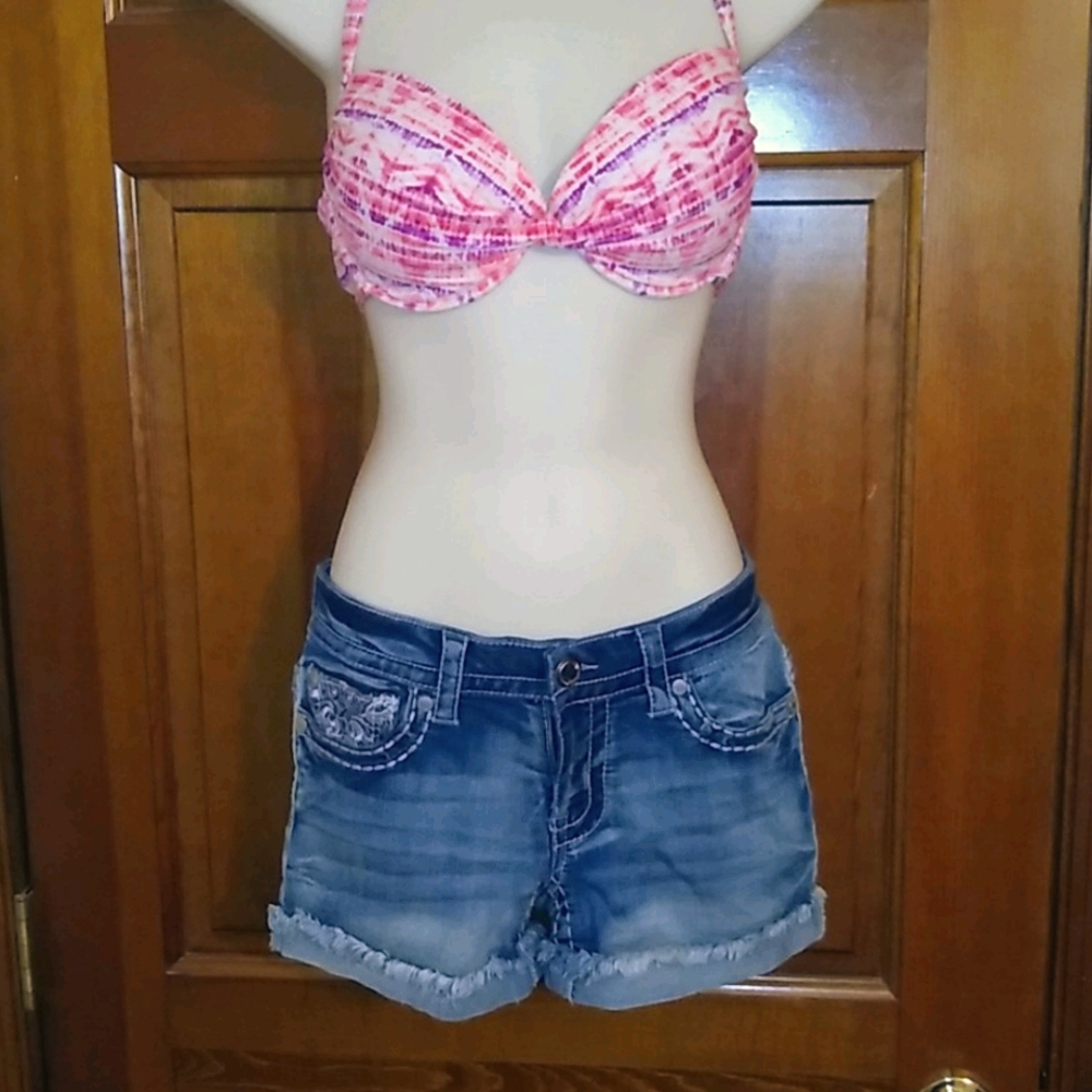 Knox Rose rhinestone denim shorts Sz 4